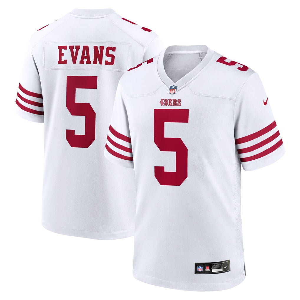 Men San Francisco 49ers #5 Mike Evans White Nike NFL Game Jersey->san francisco 49ers->NFL Jersey